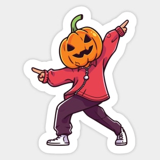 Pumpkin Man Dancing. The Spooky Dance. Sticker